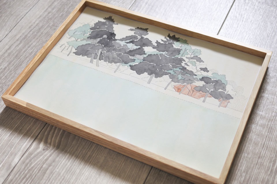 《海沿いの家》原画A4