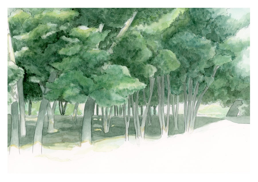 風景画《道(昼)》【原画】A4