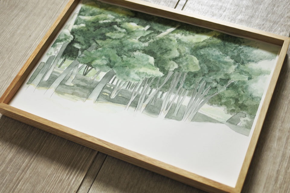 風景画《道(昼)》【原画】A4