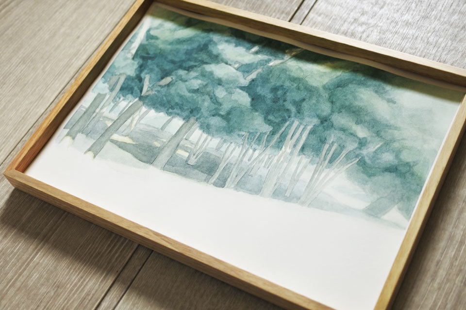 風景画《道(朝)》【原画】A4