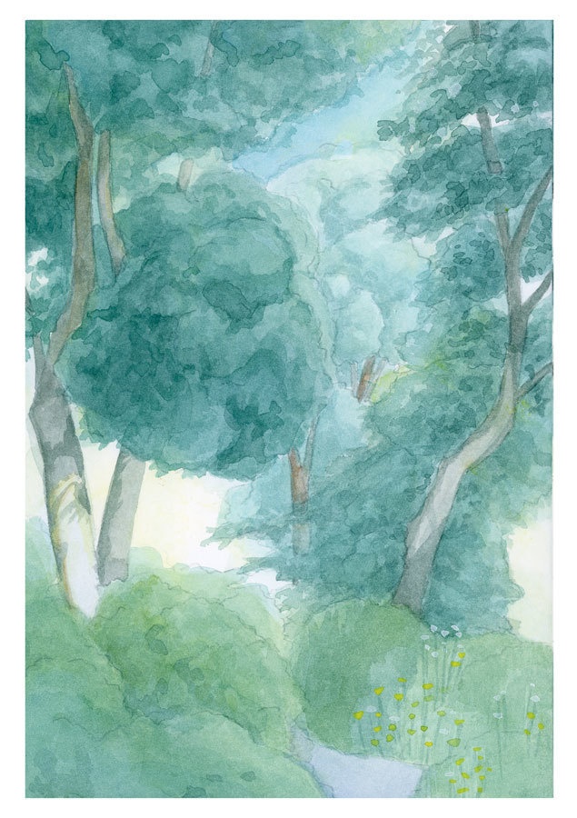 風景画《木のある風景(晴れ)no.2》