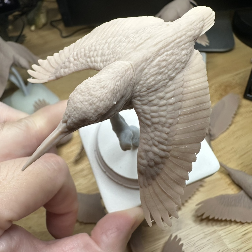 桌上野鳥図鑑 - カワセミ(飛行版)_未塗装キット