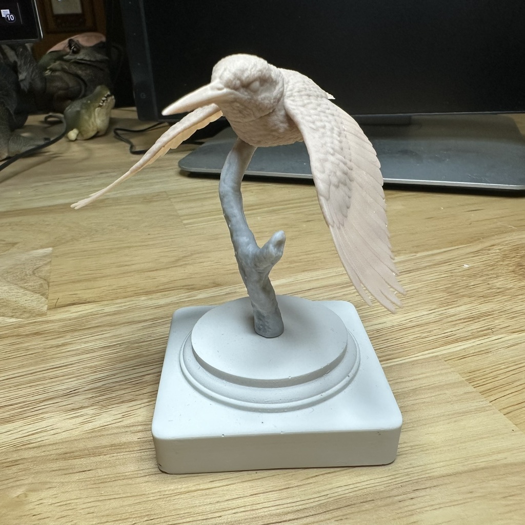 桌上野鳥図鑑 - カワセミ(飛行版)_未塗装キット