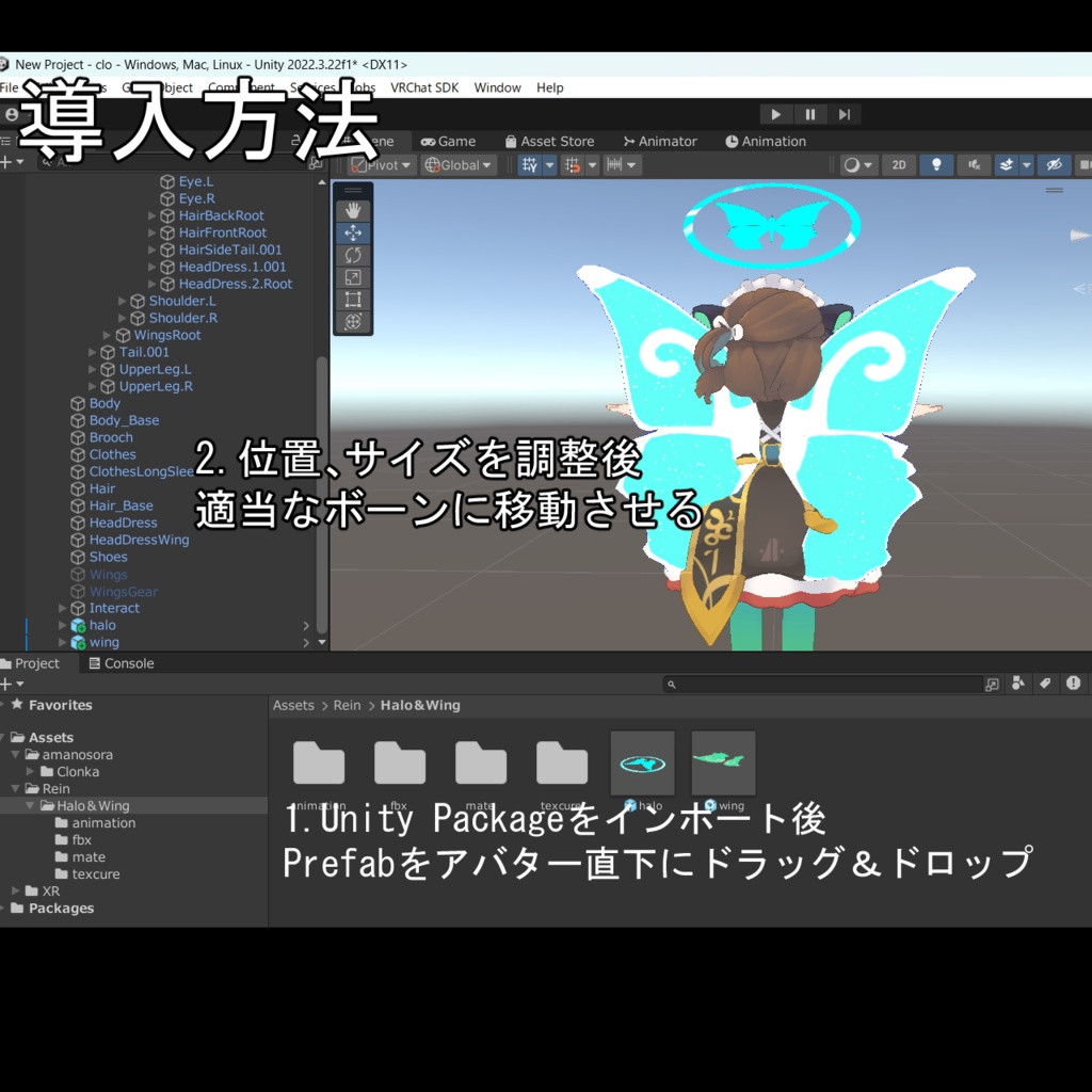 蝶の羽とヘイロー