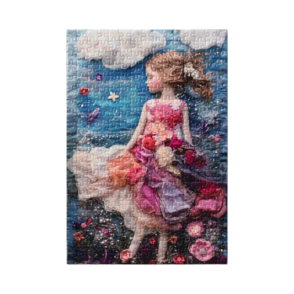 Blue sky and Red dress