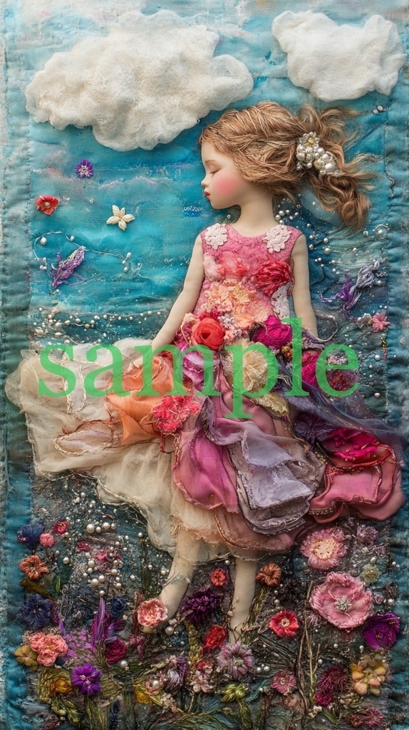 Blue sky and Red dress