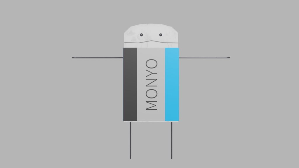 VRchat向け3Dモデル「(へし折れた)消しゴムマン」