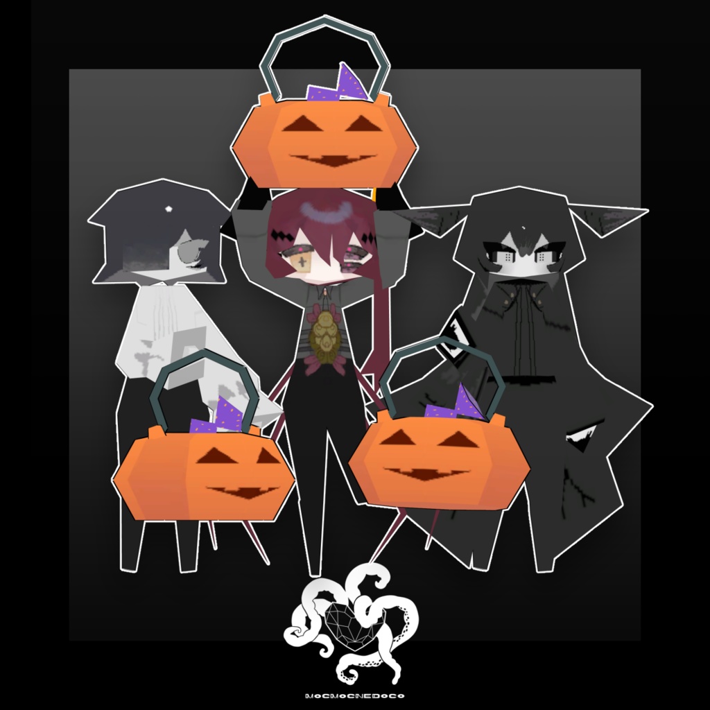 VRChat想定ローポリアバター|ラ・フルーロ&シャ・ソア=レ&A十ラr)=ア