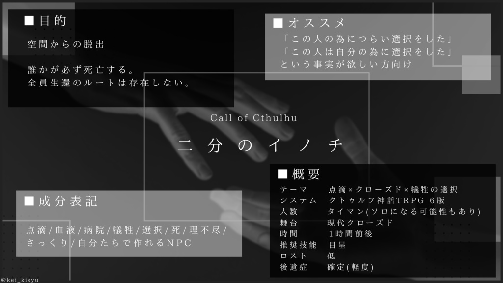 【CoC】二分のイノチ