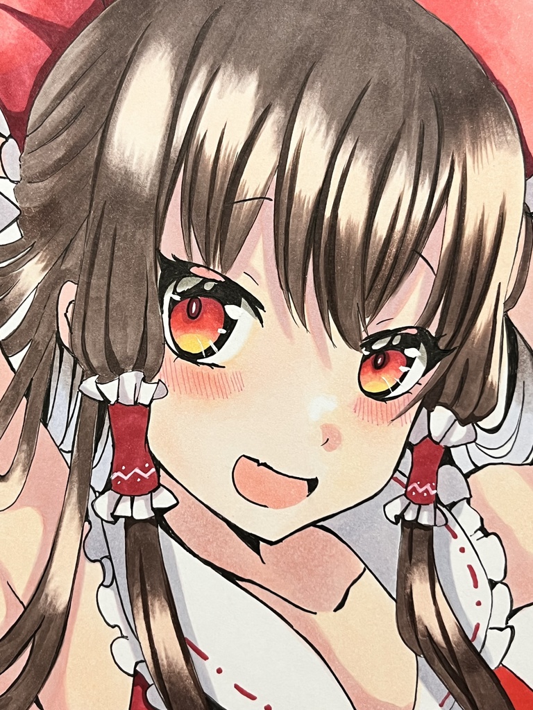 東方project 博麗霊夢　手描きイラスト