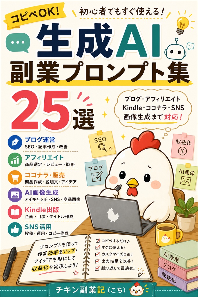 【コピペOK】生成AI副業プロンプト集25選｜ブログ・SEO対応