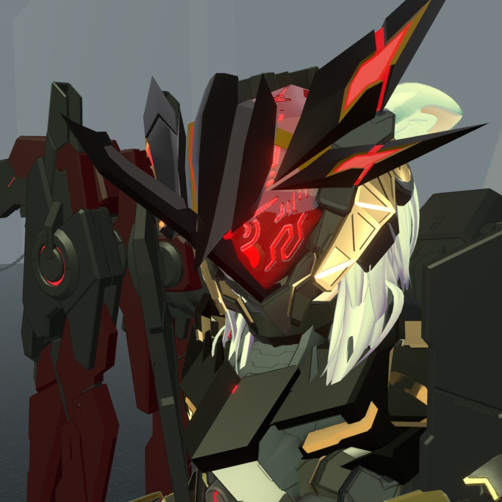 【VRC想定3Dモデル】装甲ヘッドギア-AinZele-「エインゼーレ」【メカアクセサリー】