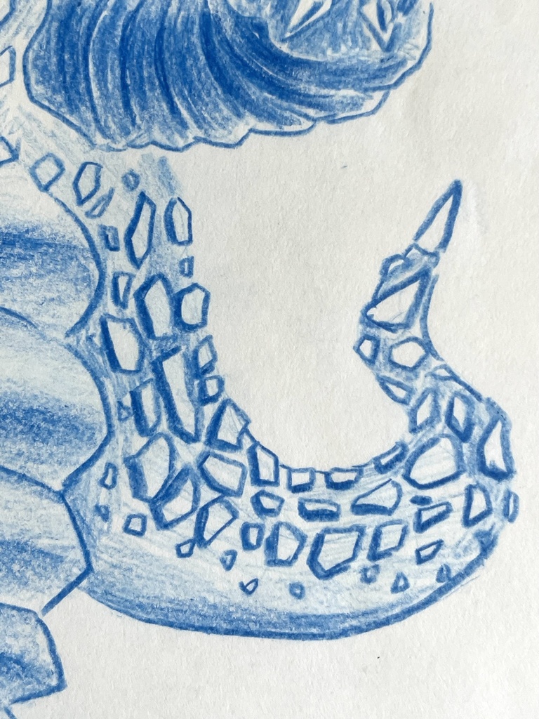 サファイアブルースケッチ「蒼甲獣 アズラグ」