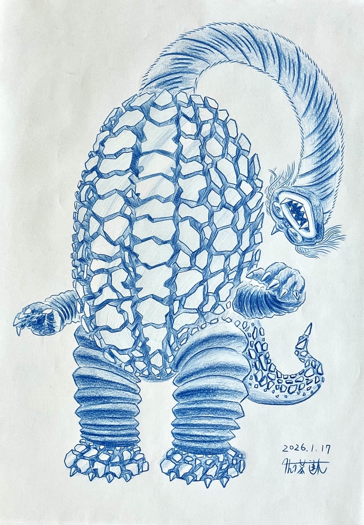 サファイアブルースケッチ「蒼甲獣 アズラグ」