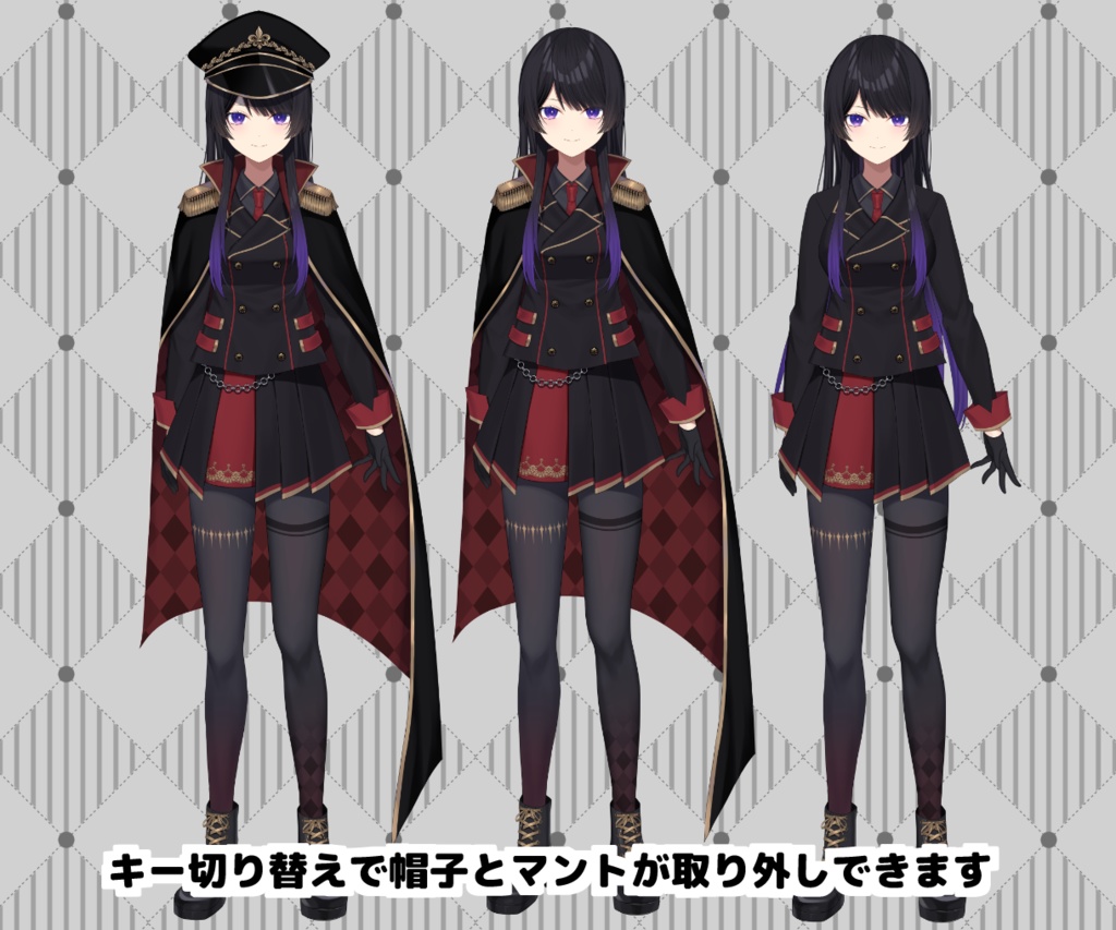 【汎用モデル】LIVE2Dモデル軍服少女【VTS対応】