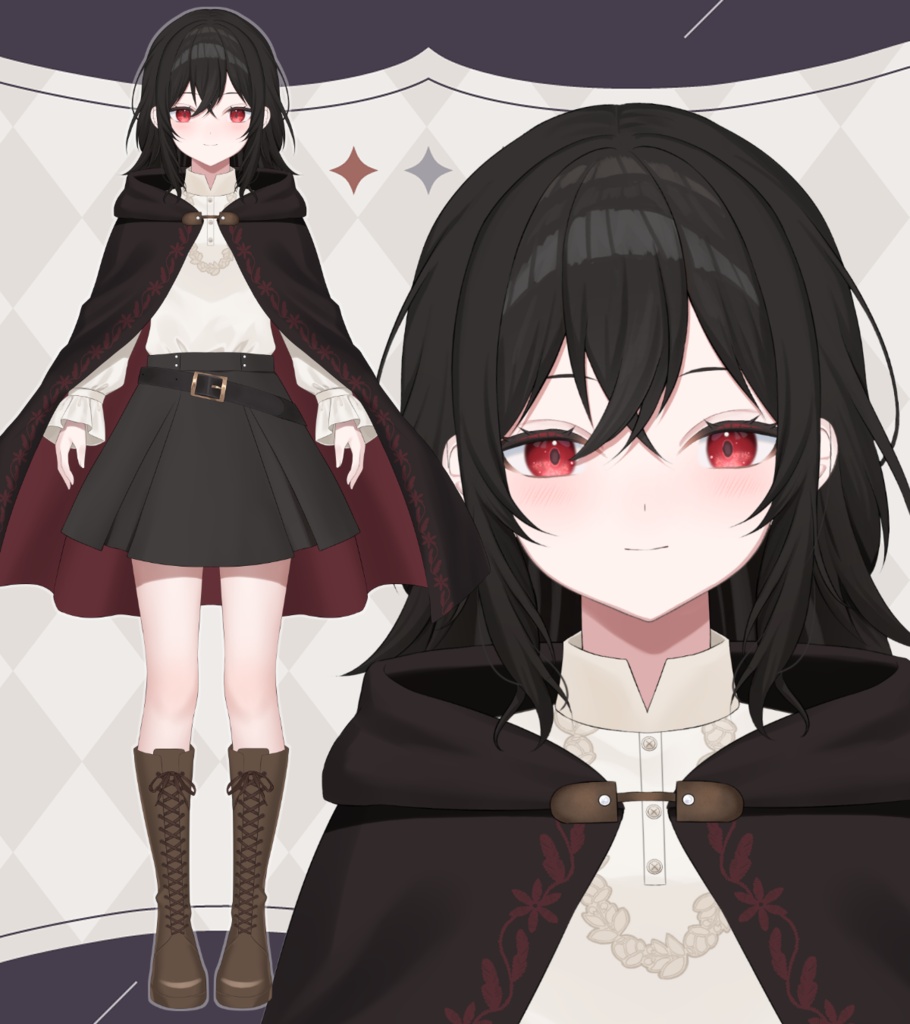 【限定1点】ファンタジーな黒髪少女(少年)【VTS対応】