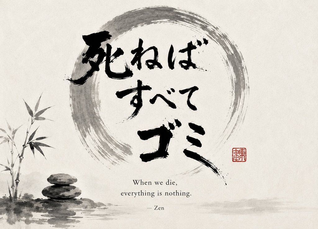 死ねばすべてゴミ ― Zen Wallpaper 壁紙
