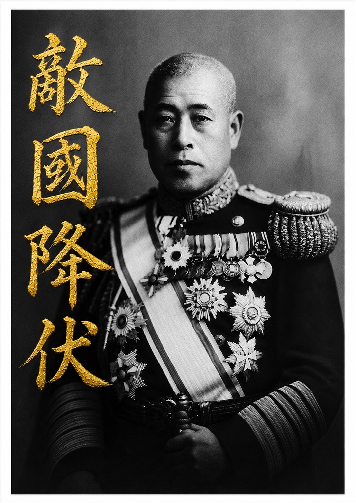 敵國降伏 ― Gold Calligraphy & Historical Portrait Art Wallpaper 壁紙