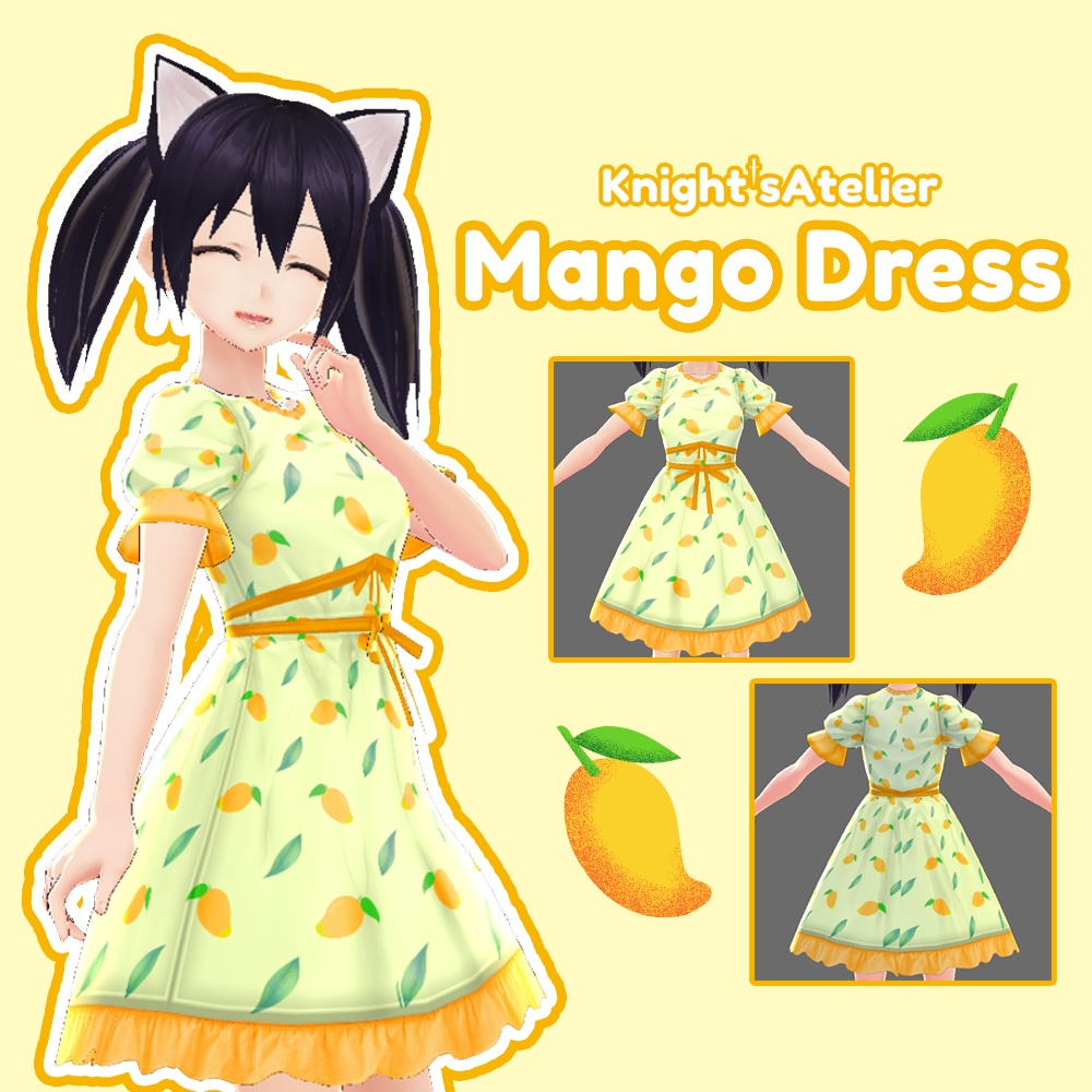 【VRoid】マンゴドレス Mango Dress- Fruity Pop Series