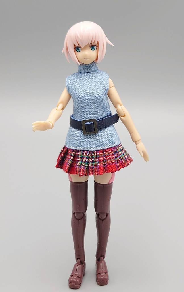 1/12 フリース+ワンピース、ベルト付(グレー)