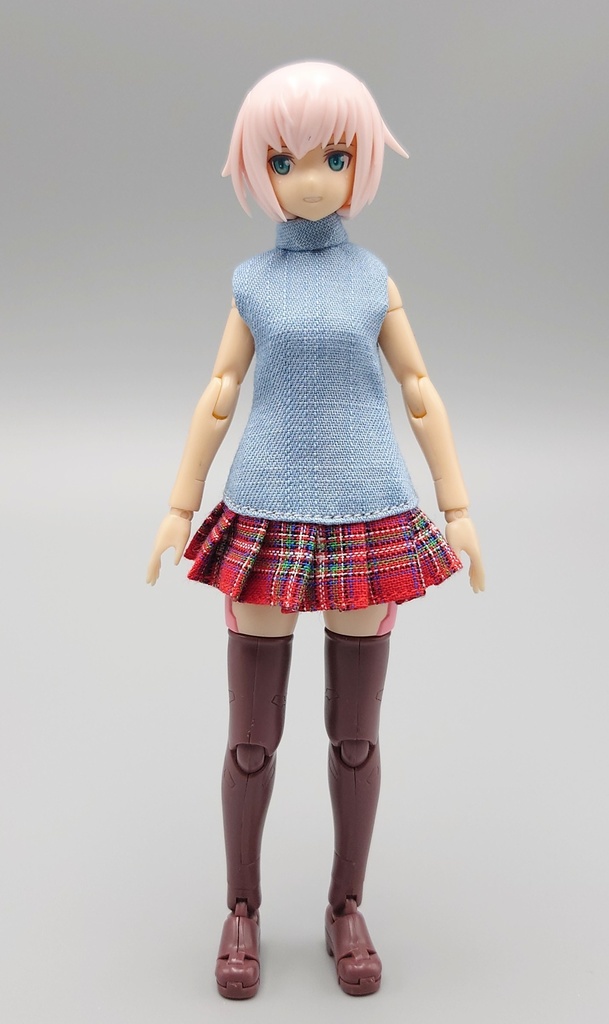 1/12 フリース+ワンピース、ベルト付(グレー)