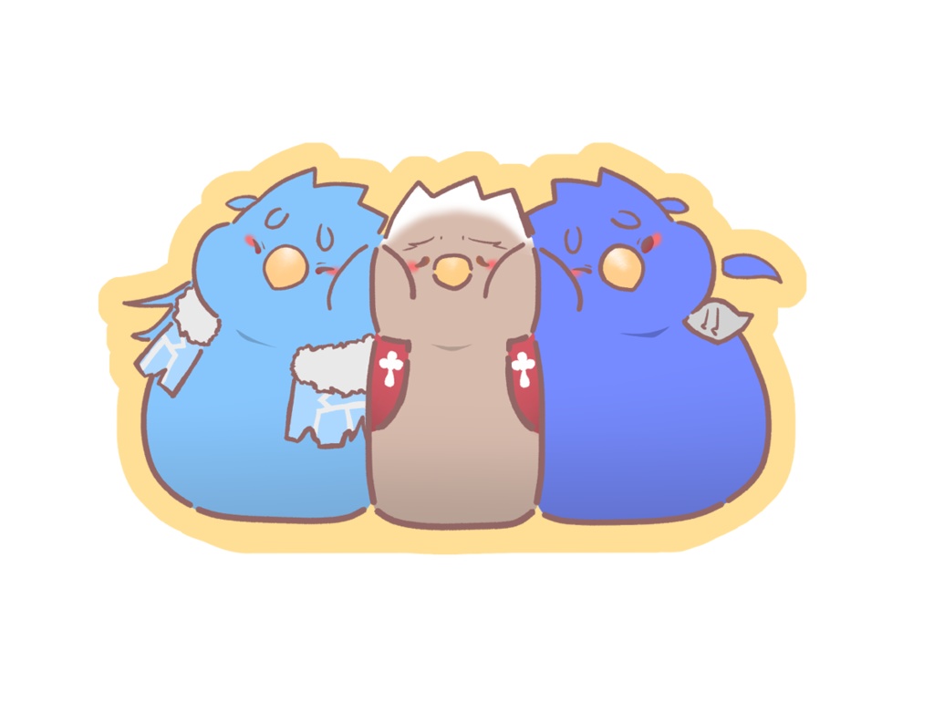 槍術弓トリオ鳥さんアクリルクリップ