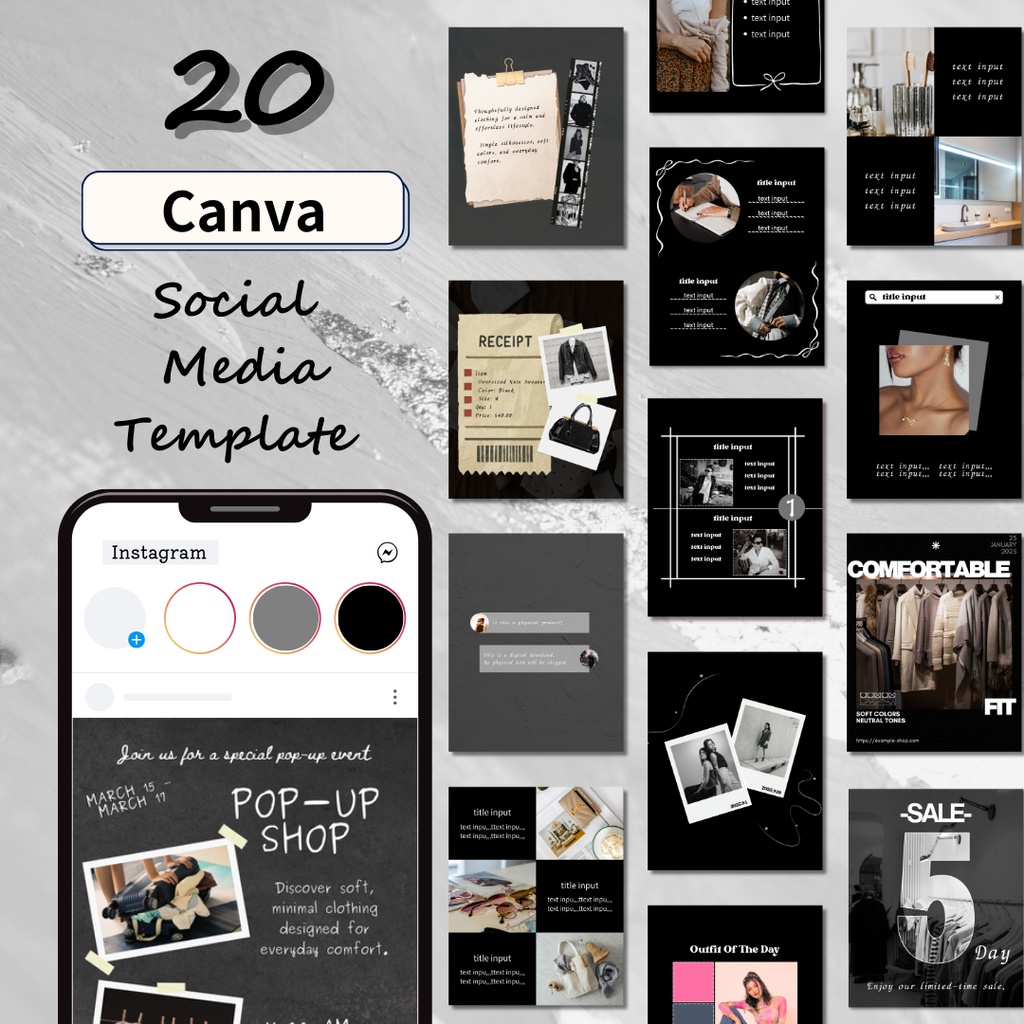 Instagram Post Templates | Set of 20 | Canva