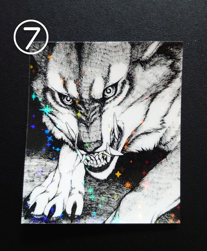 オリジナルモノクロイラスト PP加工ステッカー