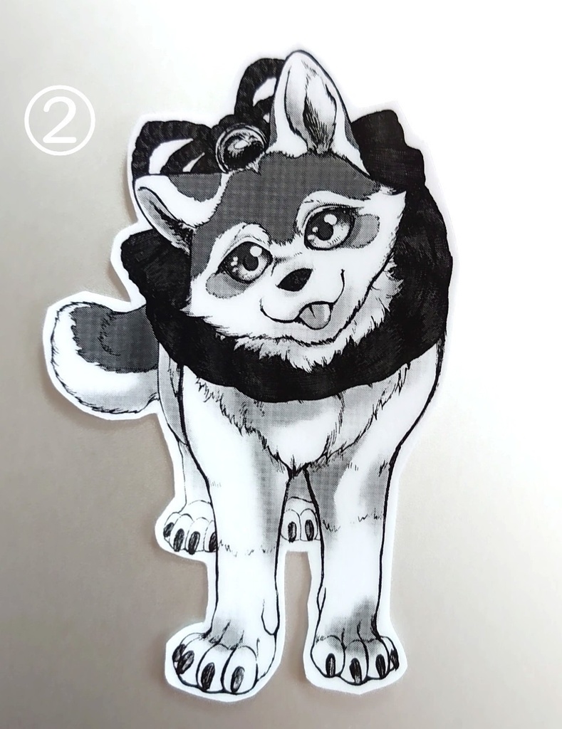 オリジナルモノクロイラスト PP加工ステッカー