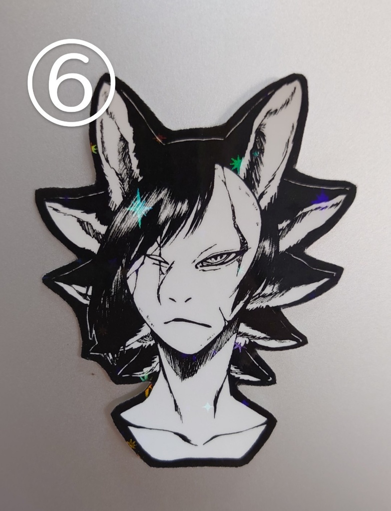 オリジナルモノクロイラスト PP加工ステッカー