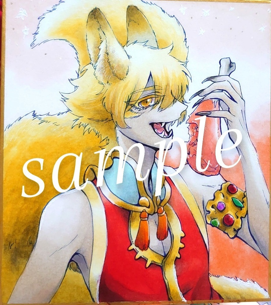 オリジナルイラスト原画色紙 小