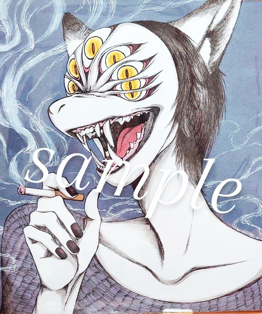 オリジナルイラスト原画色紙 中