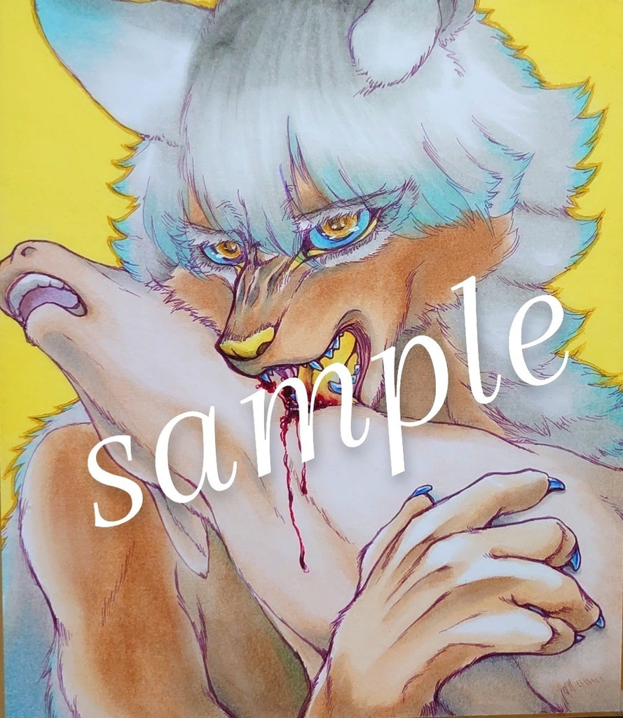 狩 オリジナルイラスト原画色紙 中