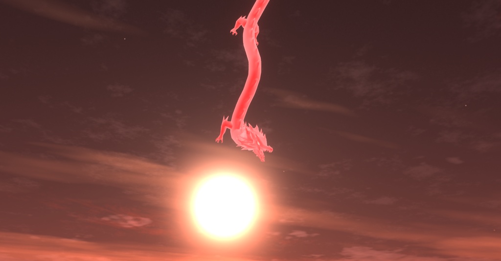 6-COLORED DRAGONS (龍のアバター6色 黒・白・赤・青・紫・銀)VRM【cluster用アバター】