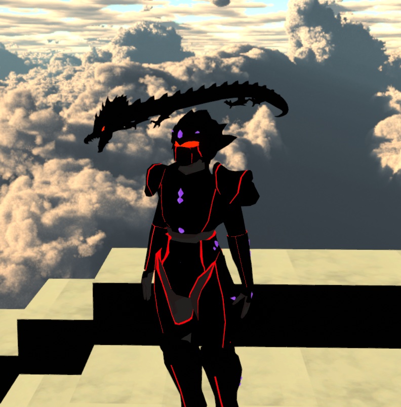 HSB_Kokuryu 変身スーツ肩乗せ黒龍【cluster用アバター・VRM】