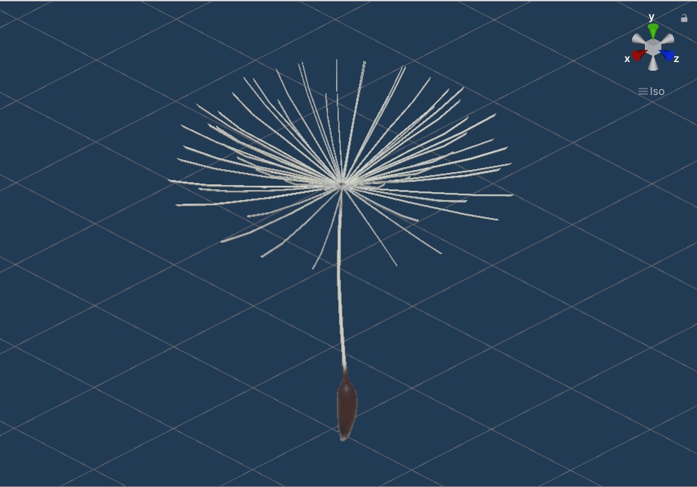 タンポポの綿毛3Dモデル【cluster用Asset】