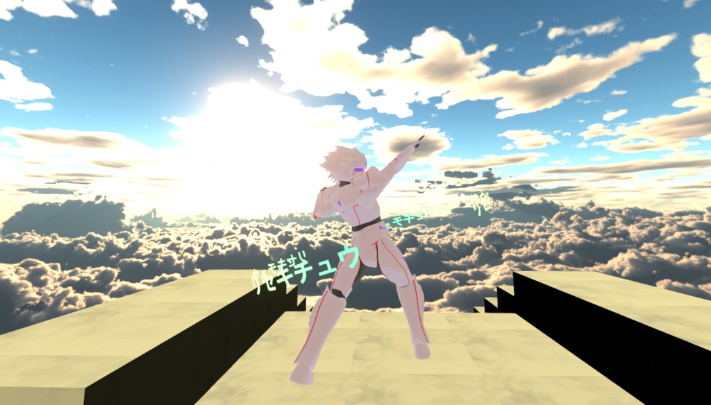 変身スーツ離席中(Black/White)【cluster対応アバター】VRM