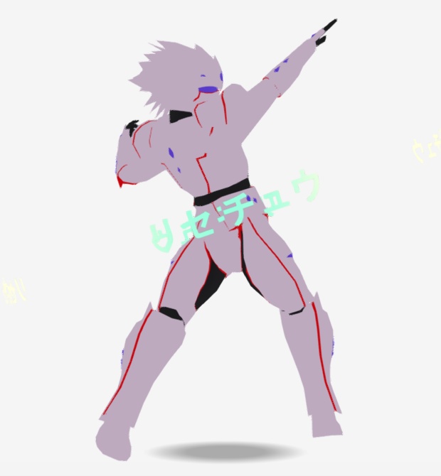 変身スーツ離席中(Black/White)【cluster対応アバター】VRM