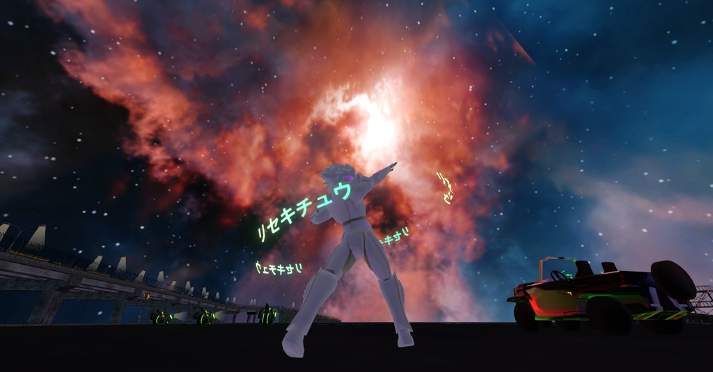 変身スーツ離席中(Black/White)【cluster対応アバター】VRM