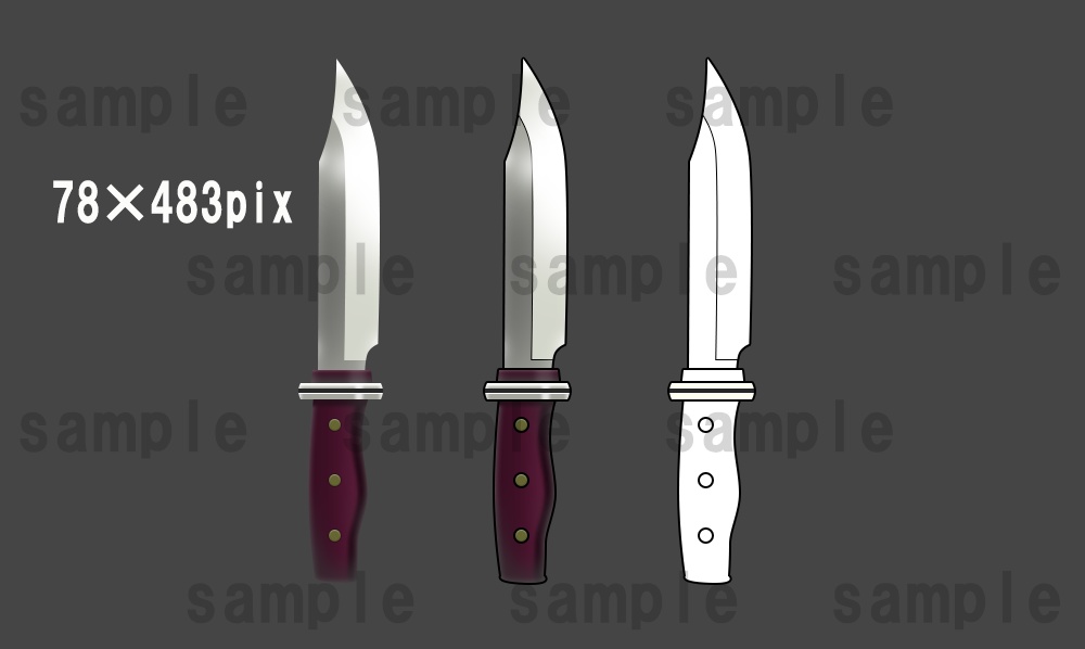 ナイフ カラー線画セット