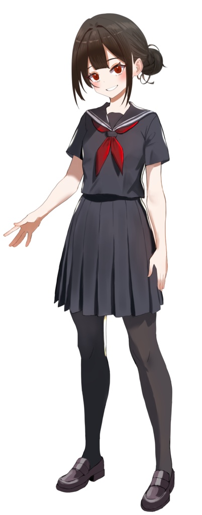 表情差分ファイル200種類以上 立ち絵_01黒セーラー女の子