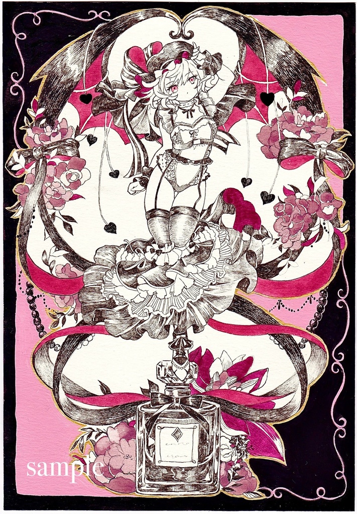 東方project 手描きイラスト　　「レミリア」水彩紙