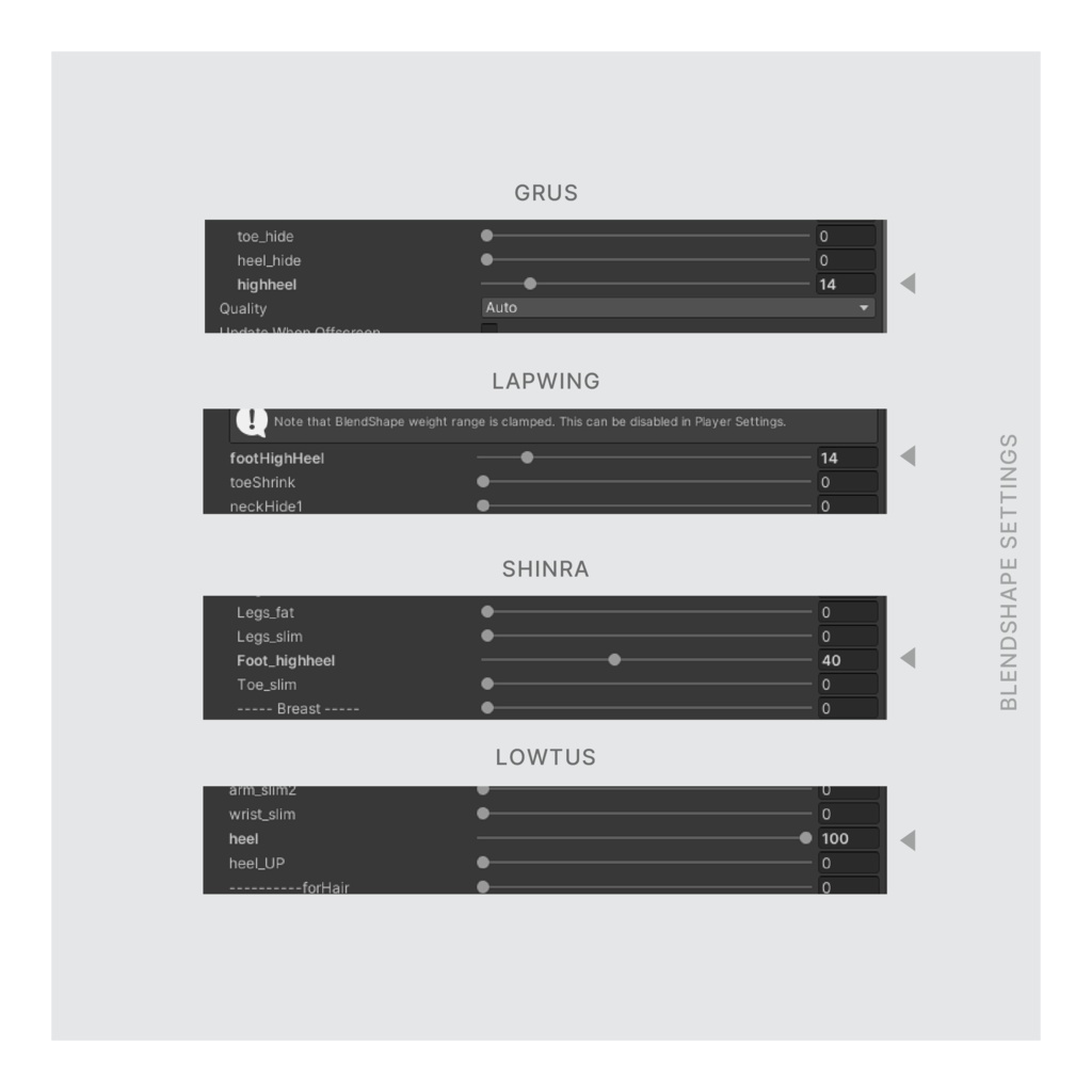 「VRC想定 Grus/Lapwing/Lowtus/Shinra」 Footwear Set - COSMIC