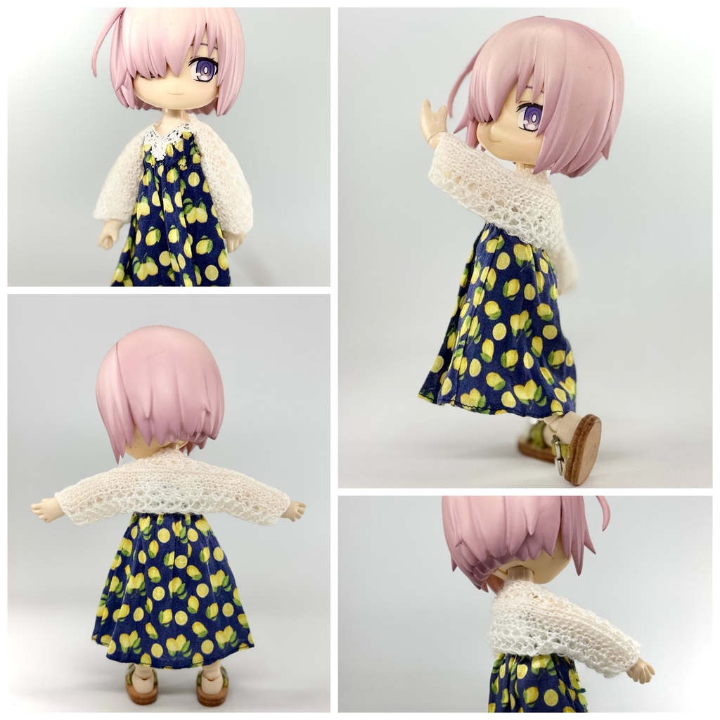 ネット編みのボレロ 白・赤・白ラメ ※レースチューブトップ付