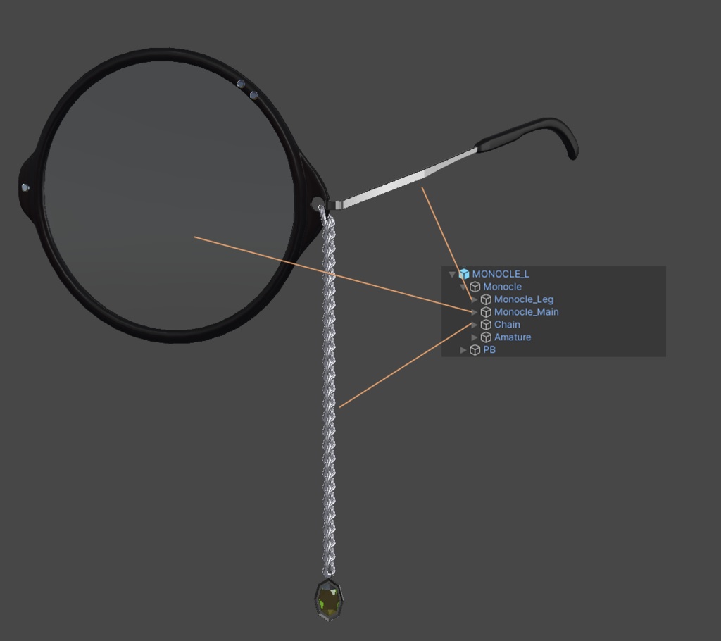 モノクル & Monocle ( PhysBone設定済み )