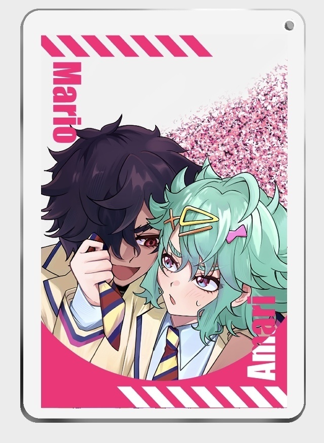 あまり&マリオ流れるグリッターアクリルキーホルダー（学パロ）