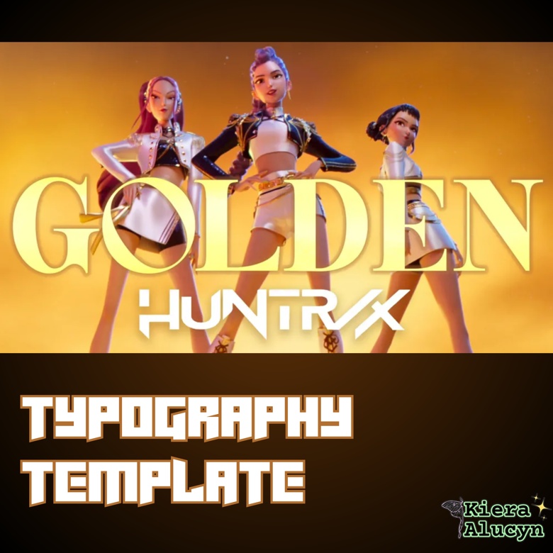 Golden【KPop Demon Hunters】MV Typography Template (Short Cover)