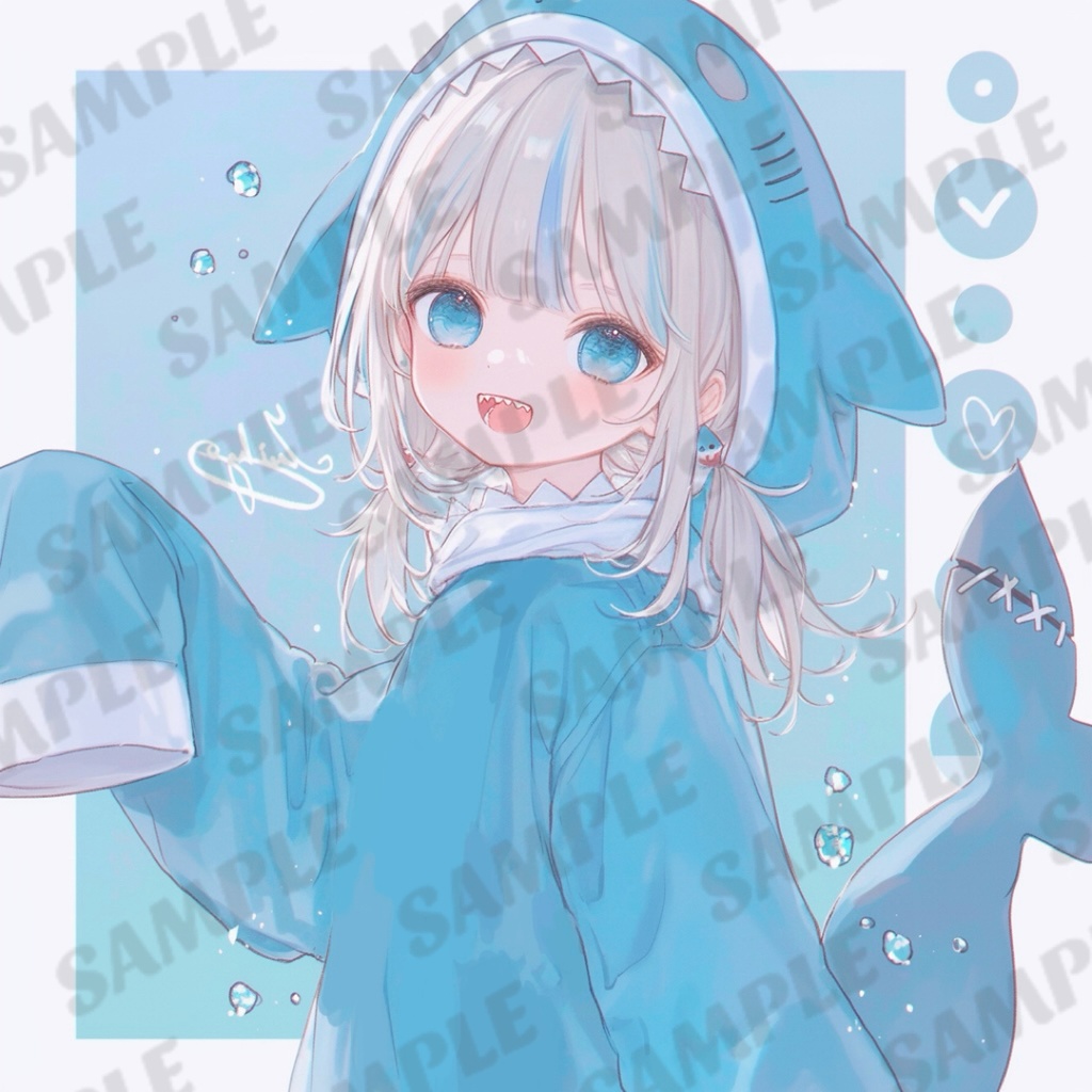 サメの着ぐるみ/女の子