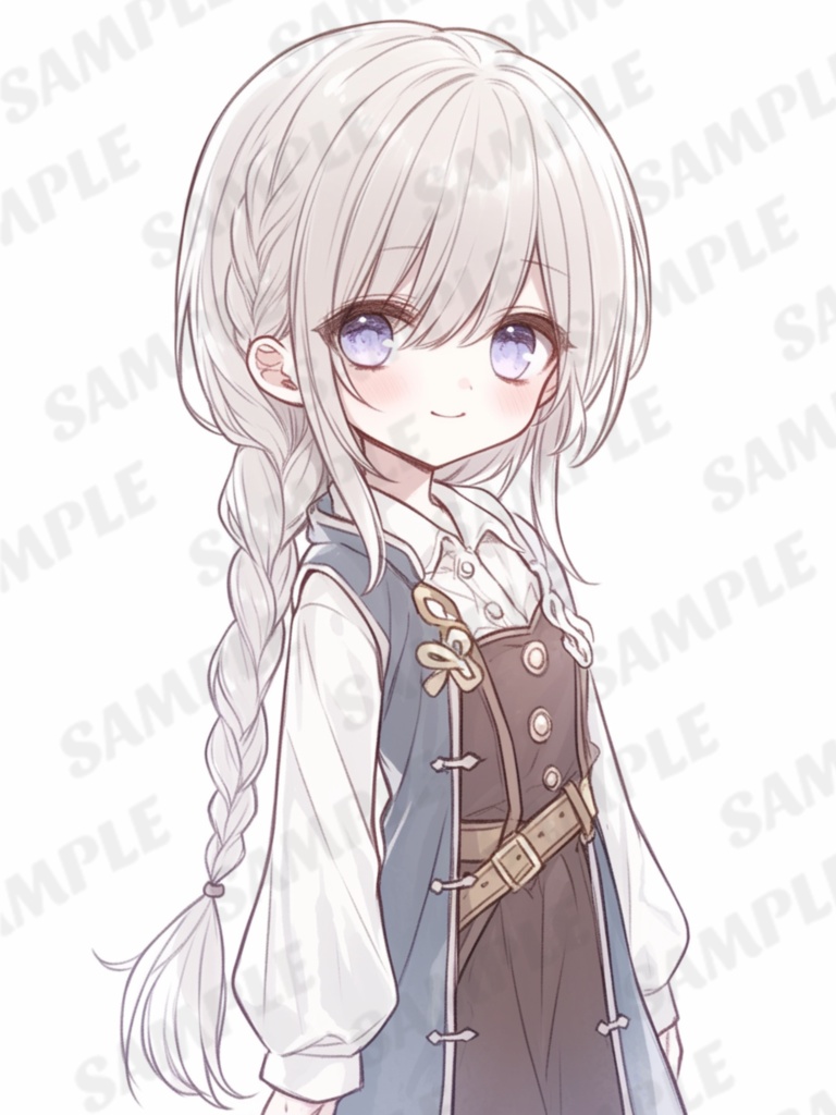 三つ編み女の子【SNSのアイコンなどに】