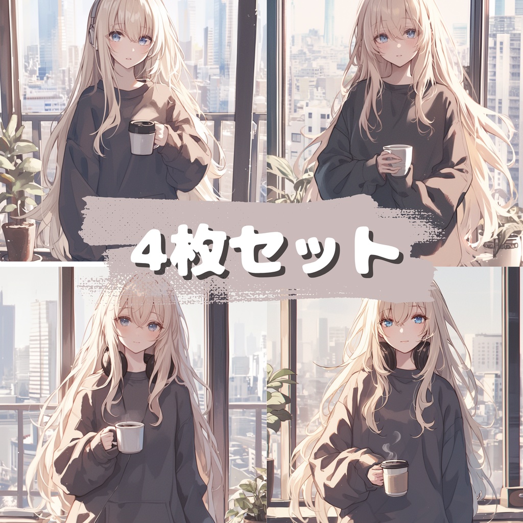 🪄4枚セット🪄女の子アイコン【 SNSアイコンや素材に！】
